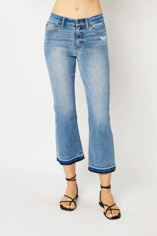 Judy Blue Released Hem Crop Bootcut