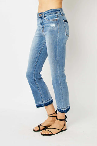 Judy Blue Released Hem Crop Bootcut