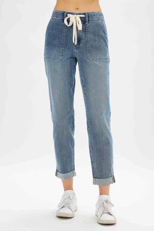 9- Bottoms Denim Judy Blue Medium Wash Joggers plus size clothing