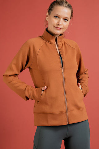 Gianna Scuba Full Zip Sweatshirt w/Collar (4 colors!)