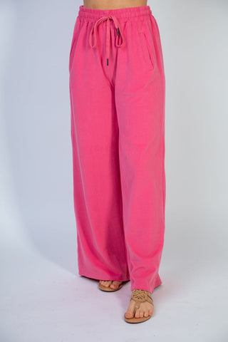 10- Bottoms Non-Denim Laura Wide Leg Pants w/Pockets in Bright Pink plus size clothing