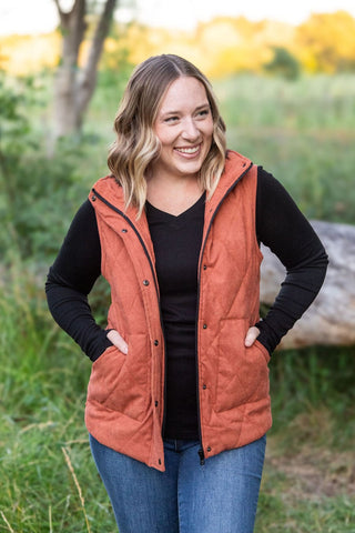 4- Overlayer Tops Remy Quilted Vest in Fall Corduroy (4 Colors) plus size clothing