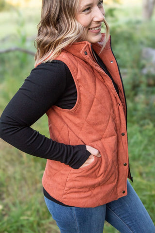 4- Overlayer Tops Remy Quilted Vest in Fall Corduroy (4 Colors) plus size clothing