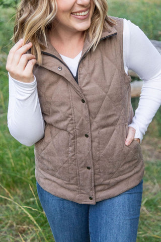 4- Overlayer Tops Remy Quilted Vest in Fall Corduroy (4 Colors) plus size clothing