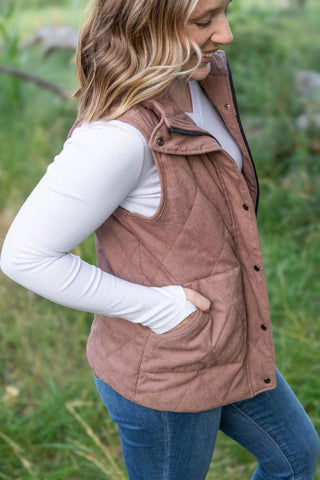 4- Overlayer Tops Remy Quilted Vest in Fall Corduroy (4 Colors) plus size clothing