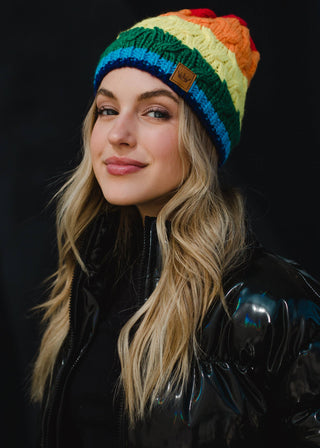 12- Accessories & Gifts ***Classic Rainbow Stripe Beanie plus size clothing