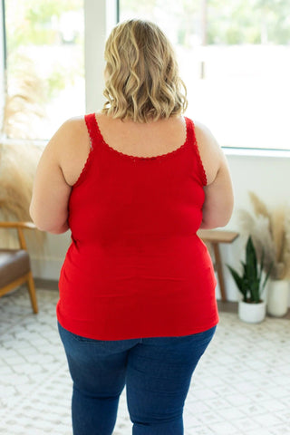 Vivette Lace Trim Ribbed Tank