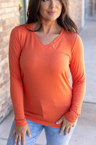 2- Long Sleeve Tops Larissa Premium Vneck Long Sleeve in Solids ( 6 COLORS!) plus size clothing