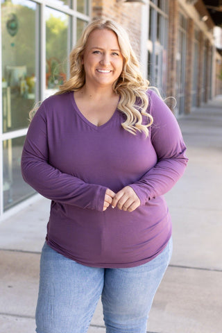 2- Long Sleeve Tops Larissa Premium Vneck Long Sleeve in Solids ( 6 COLORS!) plus size clothing