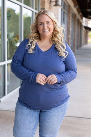 2- Long Sleeve Tops Larissa Premium Vneck Long Sleeve in Solids ( 6 COLORS!) plus size clothing