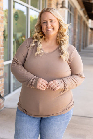 2- Long Sleeve Tops Larissa Premium Vneck Long Sleeve in Solids ( 6 COLORS!) plus size clothing