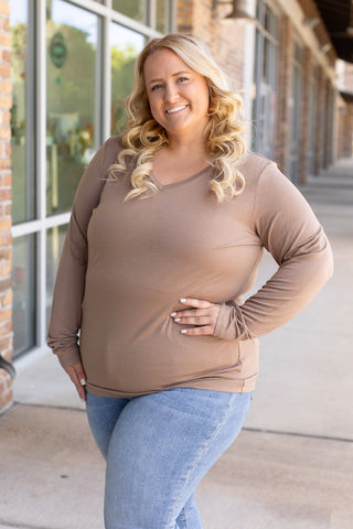 2- Long Sleeve Tops Larissa Premium Vneck Long Sleeve in Solids ( 6 COLORS!) plus size clothing