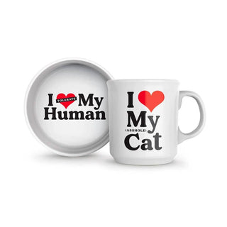 12- Accessories & Gifts ***Howligans - Mug + Cat Bowl - Heart Cat plus size clothing