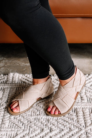 SALE- Bambi Twill Canvas Wrapped Sandal
