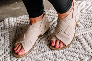 SALE- Bambi Twill Canvas Wrapped Sandal