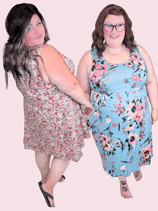 11- Dress/Romp/Jump Tara Scoopneck Tank Dress in Perfect Florals plus size clothing