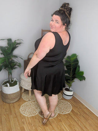 11- Dress/Romp/Jump SALE- Odette Scoopneck Tank Dress w/Built in Shorts (4 COLORS!) plus size clothing