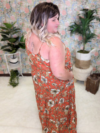 11- Dress/Romp/Jump SALE- Kennedy Sketched Floral Maxi Dress (2 colors) plus size clothing