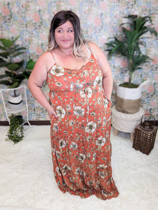 11- Dress/Romp/Jump SALE- Kennedy Sketched Floral Maxi Dress (2 colors) plus size clothing