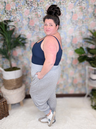 10- Bottoms Non-Denim Bennett Tissue Weight Jogger in Heather Gray plus size clothing