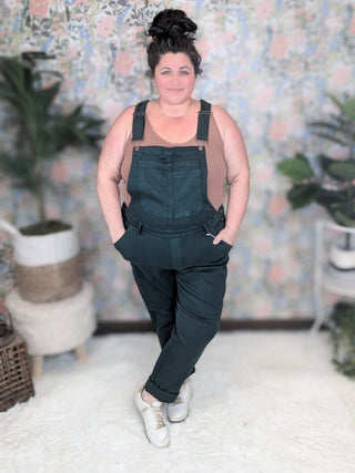 9- Bottoms Denim Judy Blue Boyfriend Leg Cuffed Overalls plus size clothing