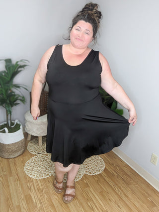 11- Dress/Romp/Jump SALE- Odette Scoopneck Tank Dress w/Built in Shorts (4 COLORS!) plus size clothing