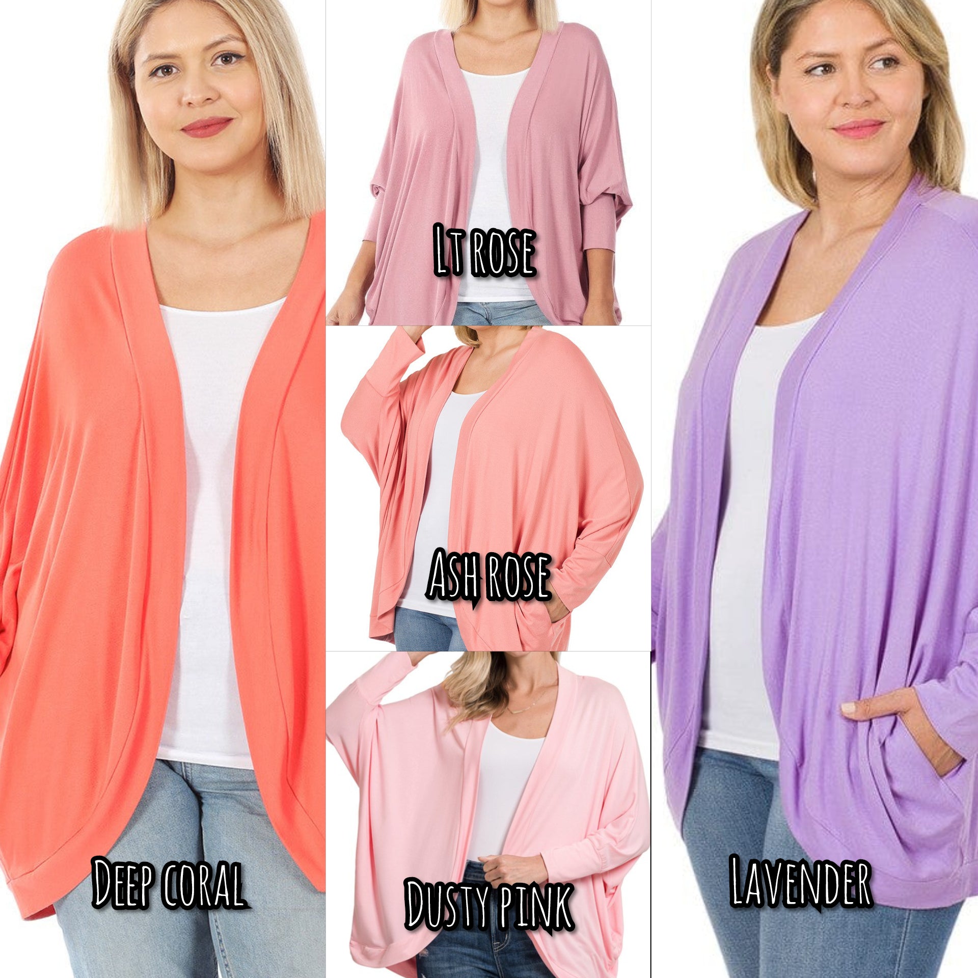 Solid Brushed Cocoon Cardigans (many colors!) – Stacked - A Plus