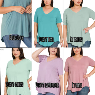 Luxe Classic Vneck Scoopbottom Tee (many colors!)