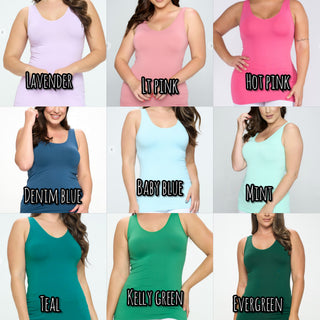 Reversible Wide Strap Long Tank (TONS OF COLORS!)