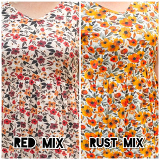 1- ShortSlv/Slvless Tops Mini Ruffle Tee in New Fall Florals plus size clothing