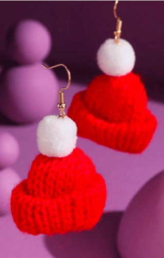 12- Accessories & Gifts ***Knit Santa Hat Earrings plus size clothing