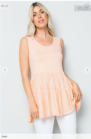 Summertime Stripes Tiered Tank