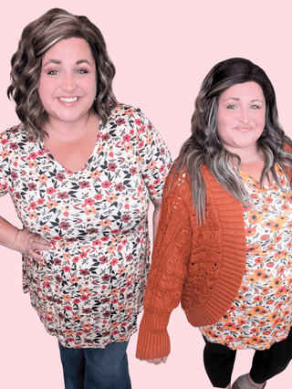 1- ShortSlv/Slvless Tops Mini Ruffle Tee in New Fall Florals plus size clothing