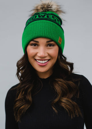 12- Accessories & Gifts ***Green Base w/Navy Midwest Pom Hat plus size clothing