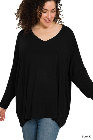 Jamie Luxe Oversized Pocket Long Sleeve Tee (lots of colors!)