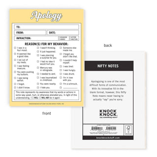 12- Accessories & Gifts ***Apology Nifty Note Pad plus size clothing