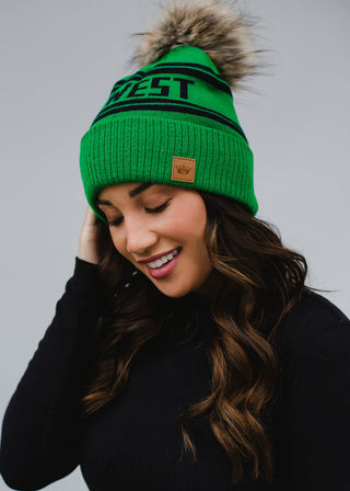 12- Accessories & Gifts ***Green Base w/Navy Midwest Pom Hat plus size clothing