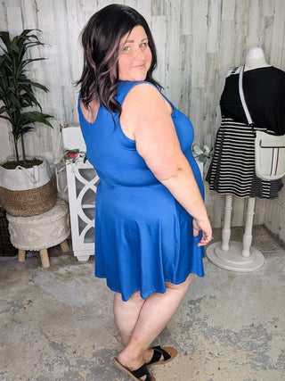 11- Dress/Romp/Jump SALE- Odette Scoopneck Tank Dress w/Built in Shorts (4 COLORS!) plus size clothing