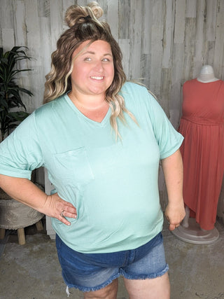 1- ShortSlv/Slvless Tops Pocketful of Perfect- Solid Tees (lots of colors!) plus size clothing