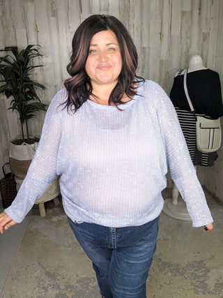 Brooklyn Slouchy Textured Summer Sweater in Soft Lilac