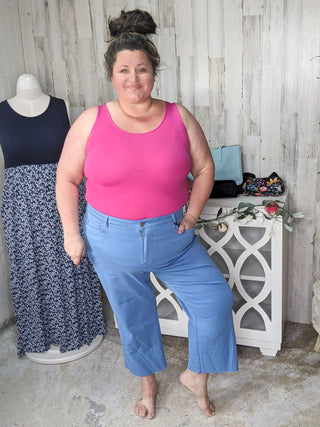 Judy Blue Tummy Control Wide Crops in RAINBOW BRIGHTS (3 colors!)