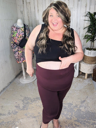 8- Legging/Lounge/Bralette Plus Size "No Crotch Seam" Butter Leggings in Solids plus size clothing