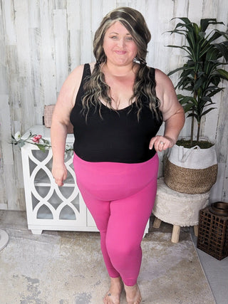 8- Legging/Lounge/Bralette Plus Size "No Crotch Seam" Butter Leggings in Solids plus size clothing