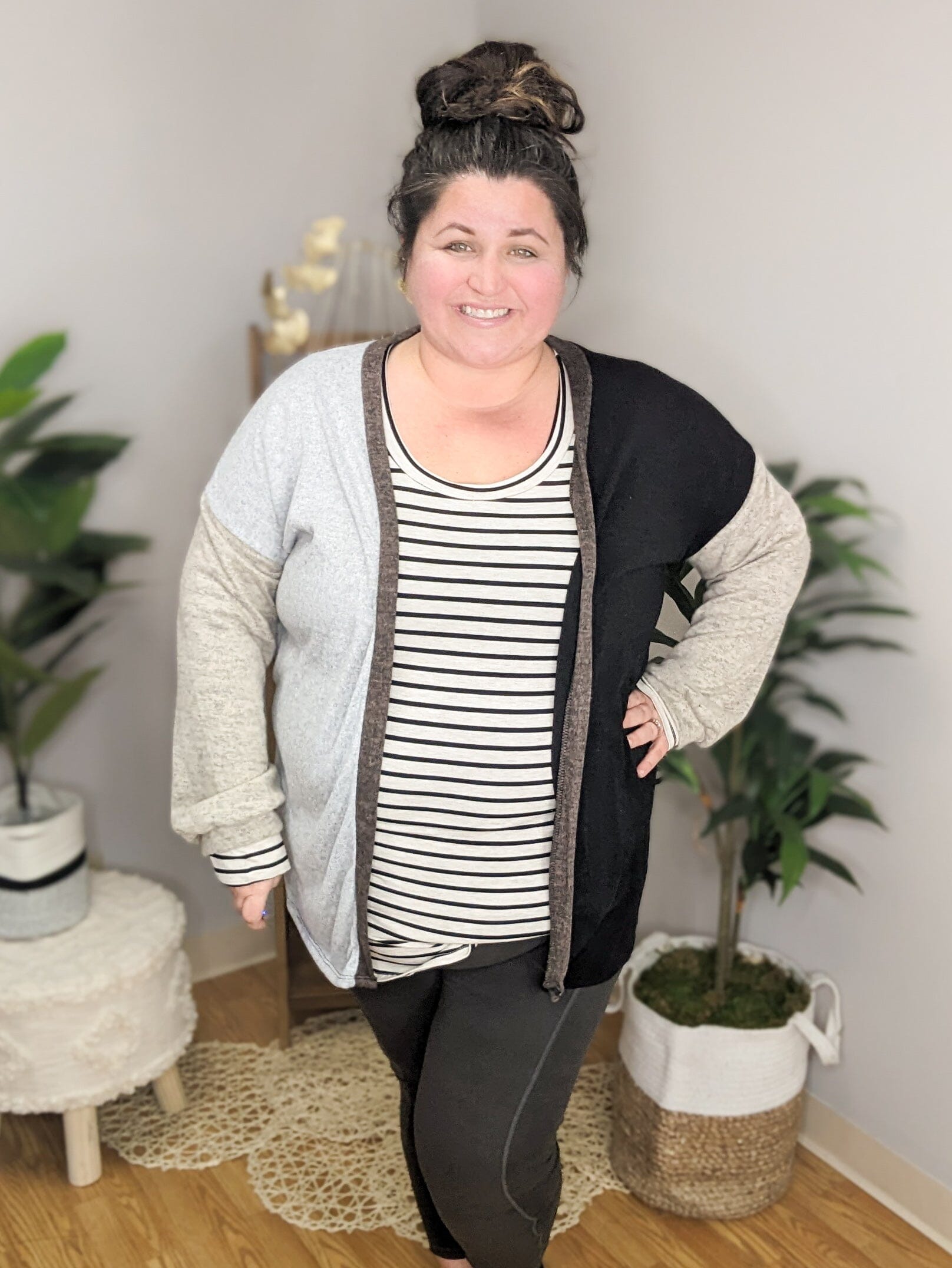 Split Feelings Cardigan - Stacked - A Plus Size Boutique